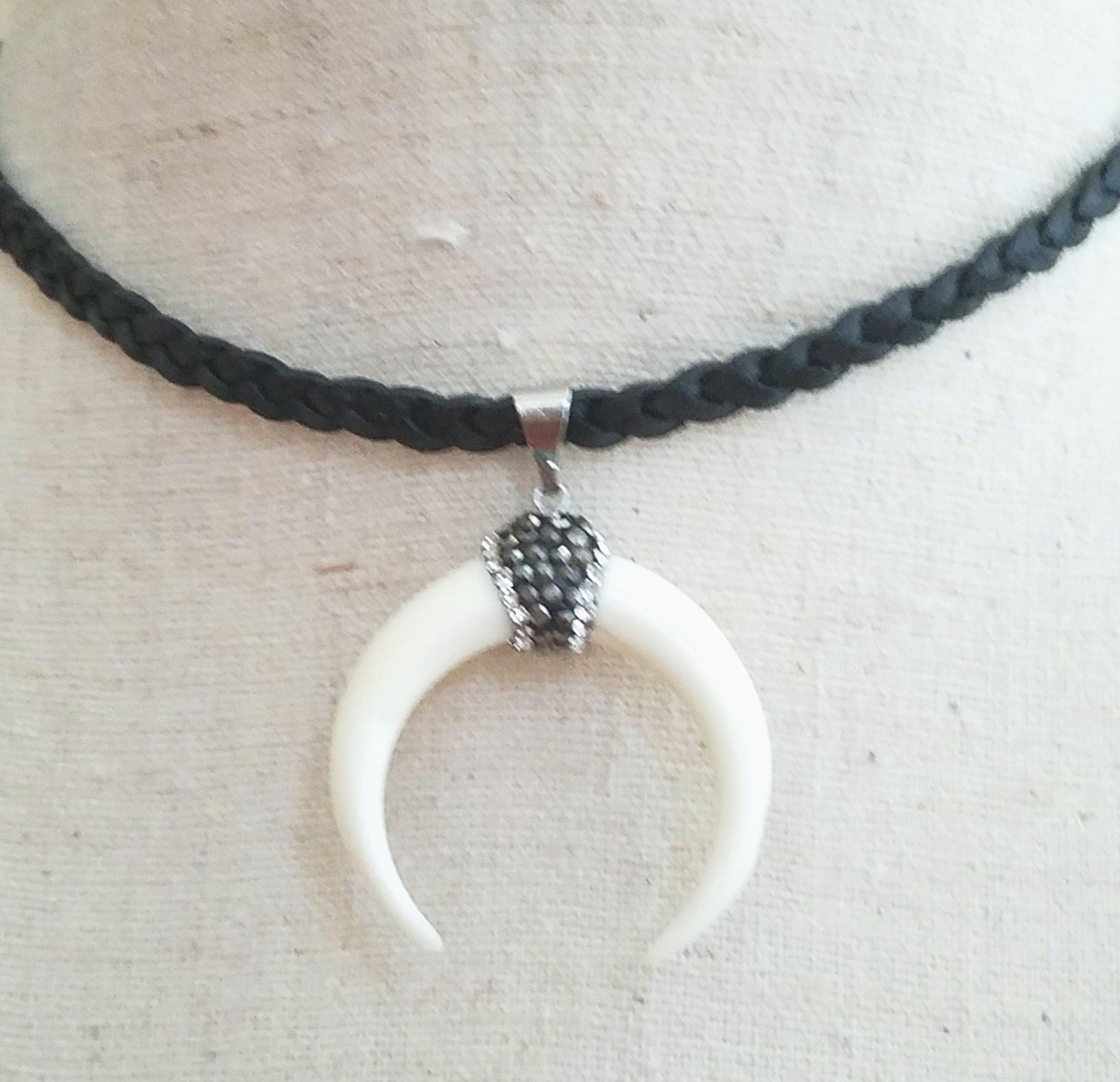 Pave' Horn Choker - Cream