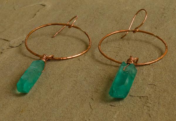 Soul - Copper Quartz Stick Hoops