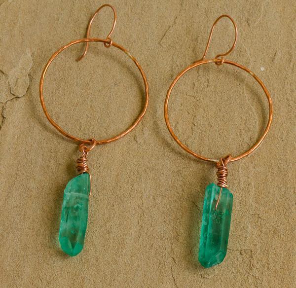 Soul - Copper Quartz Stick Hoops