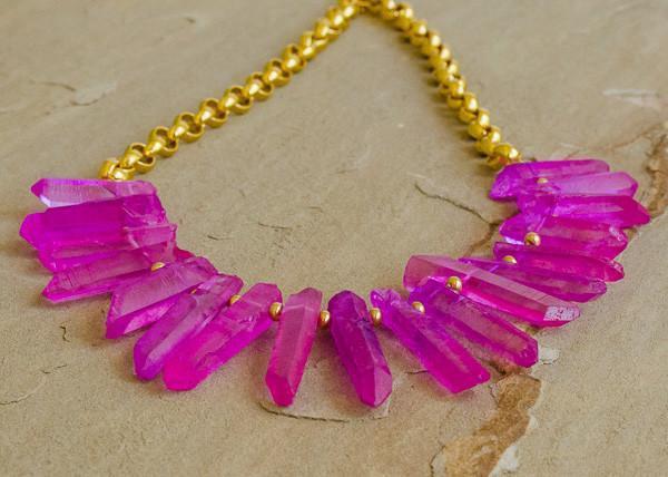 Symphony - Quartz Stick Statement Necklace