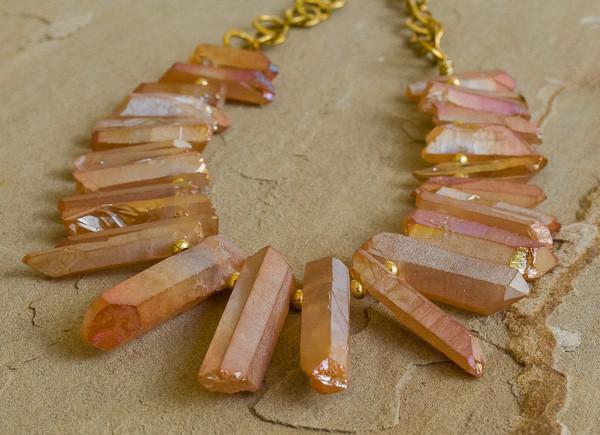 Tranquility - Quartz Stick Bead Statement Necklace