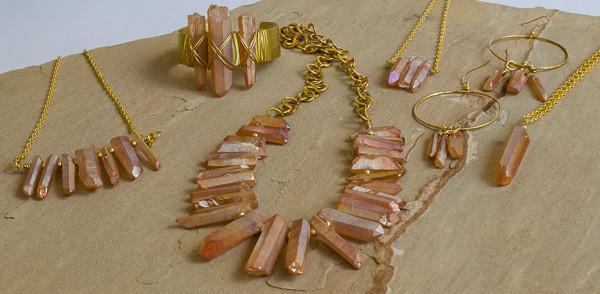 Tranquility - Quartz Stick Bead Statement Necklace