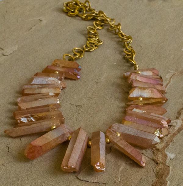 Tranquility - Quartz Stick Bead Statement Necklace