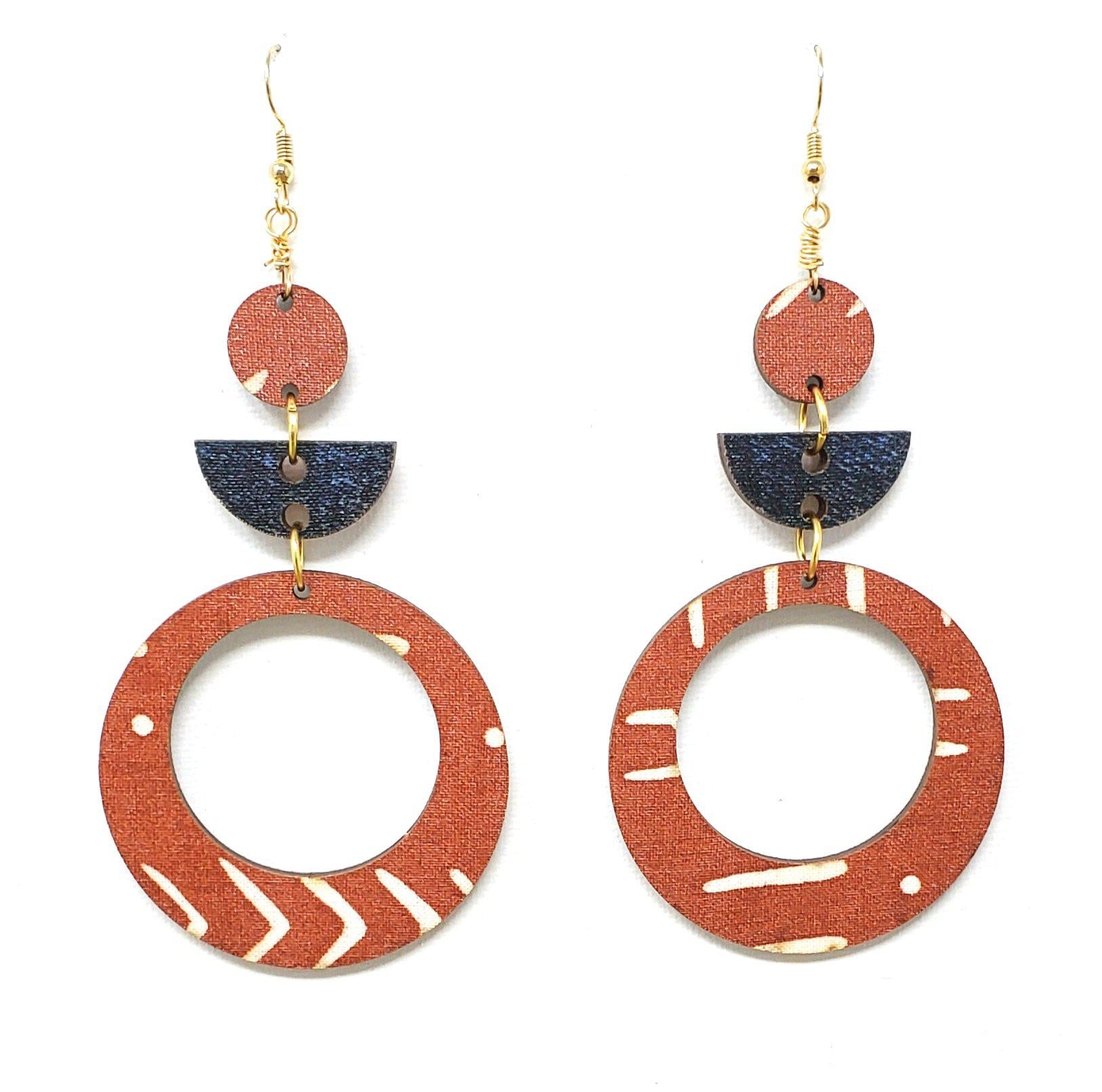 Tribal Denim Earrings 3